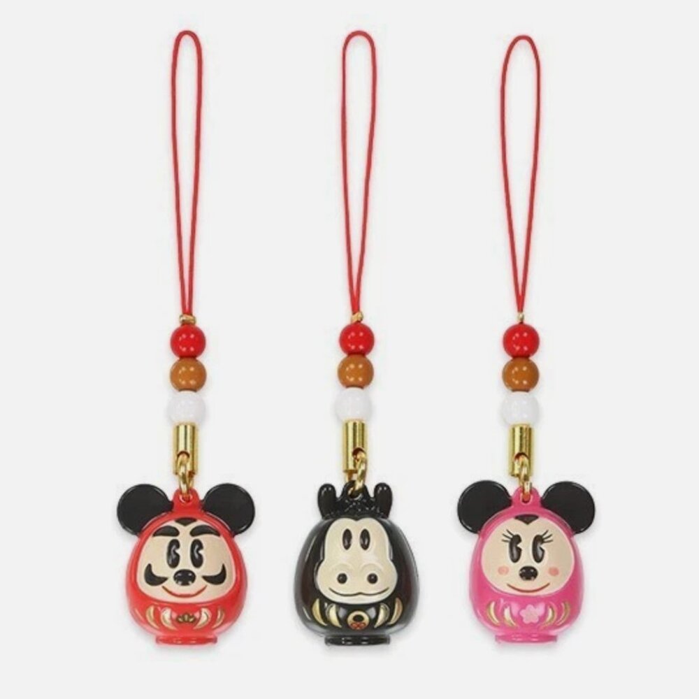 *TOKYO JAPAN* Disney Resort New Years Daruma Micky/Minnie 2026 Keychains - NEW!